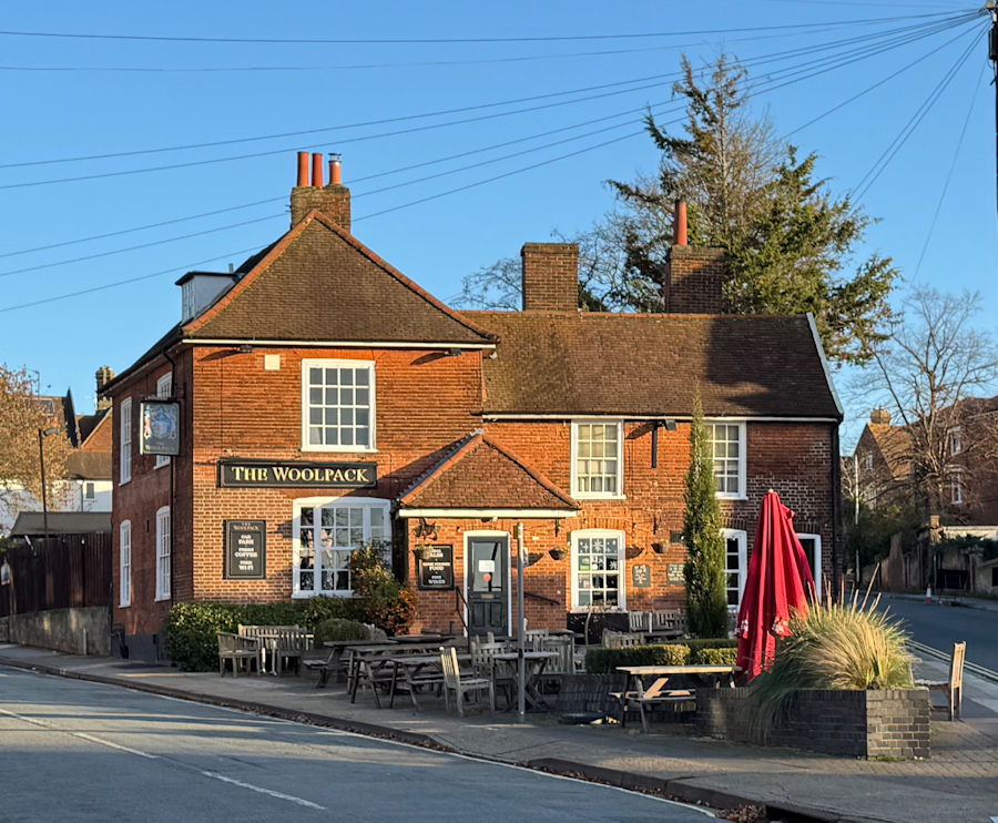The Woolpack pub on a sunny day